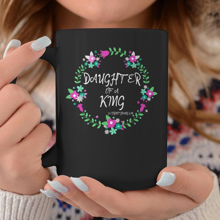 Christian Daughter Of A King Floral Wreath Bible Quote Coffee Mug Unique Gifts
