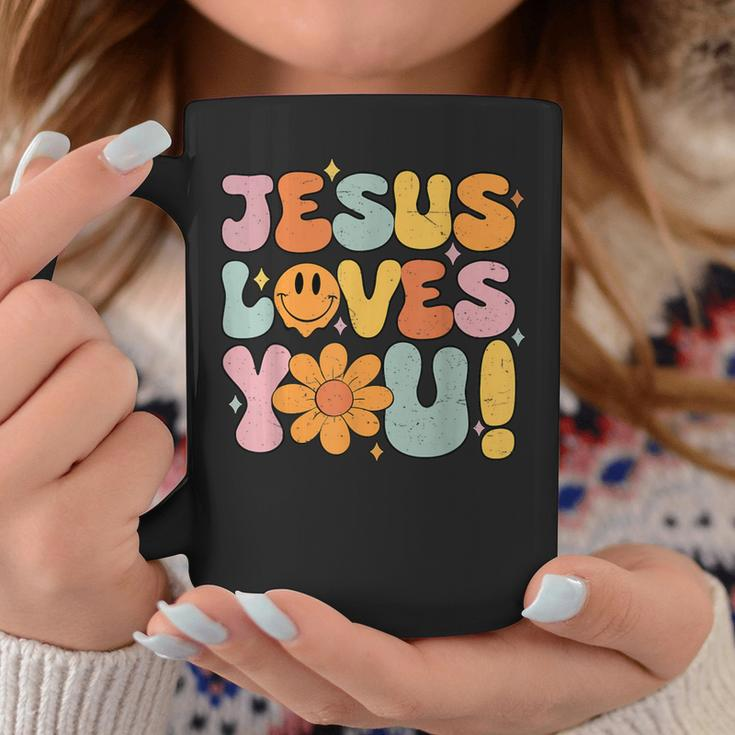 Christian Jesus Loves You Groovy Vintage Cute Kid Girl Women Coffee Mug Unique Gifts