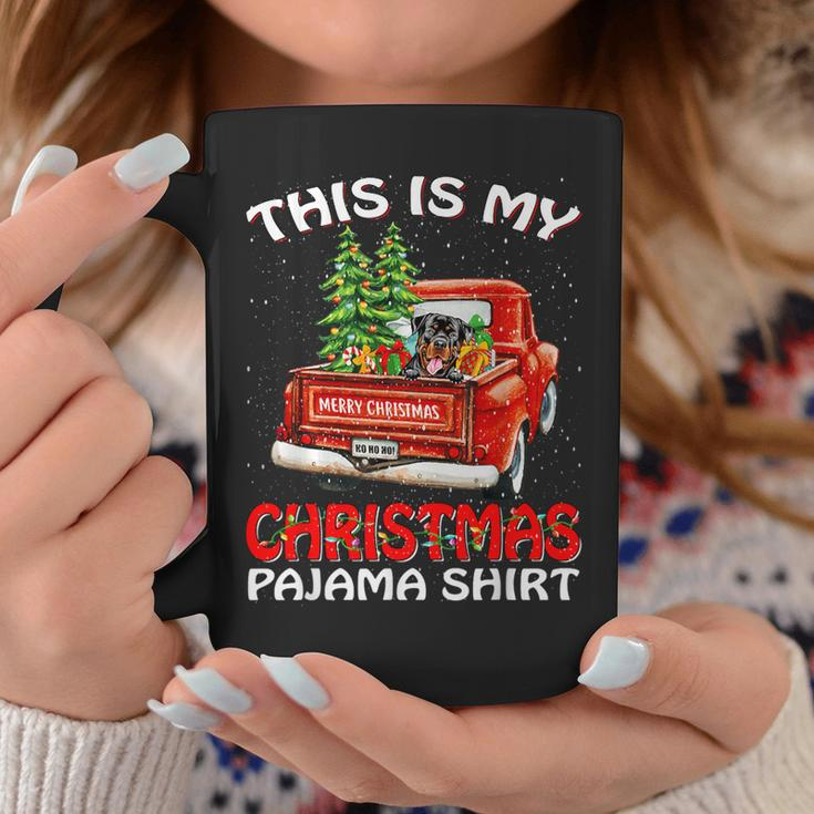 This Is My Christmas Pajama Rottweiler Truck Red Coffee Mug Funny Gifts