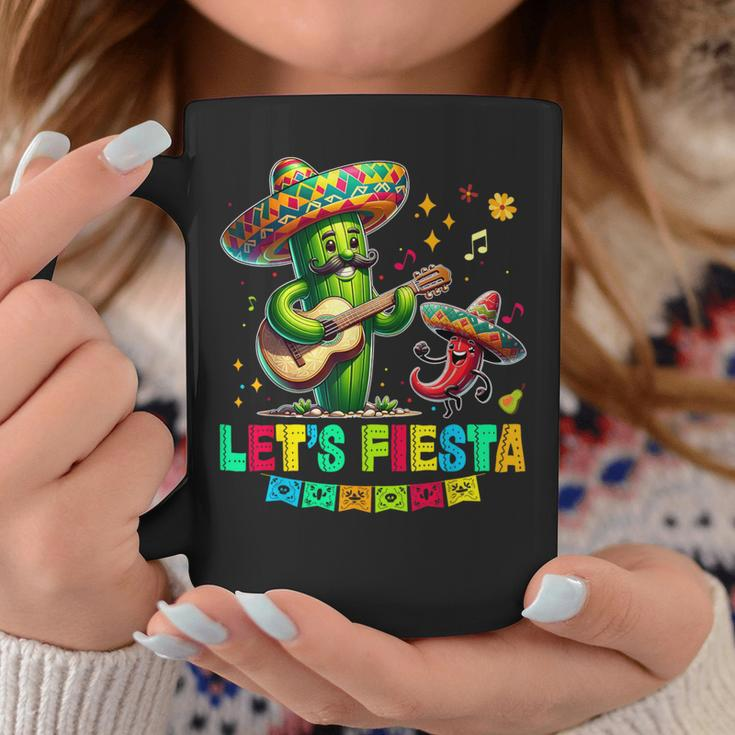 Cinco De Mayo Let's Fiesta Cactus Sombrero Hat Coffee Mug Funny Gifts