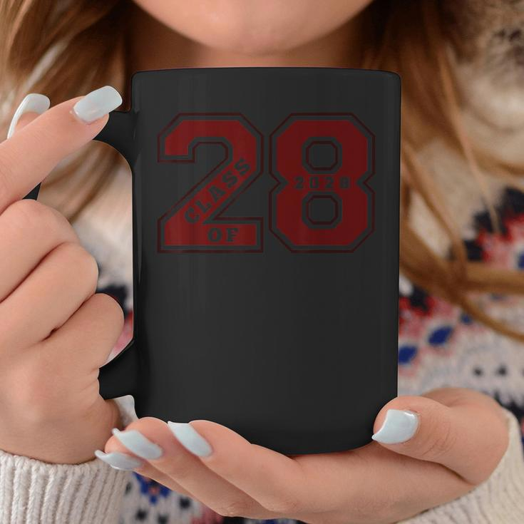 Class Of 2028 Maroon Letterman Style Class Of 28 Swag 1 Coffee Mug Funny Gifts