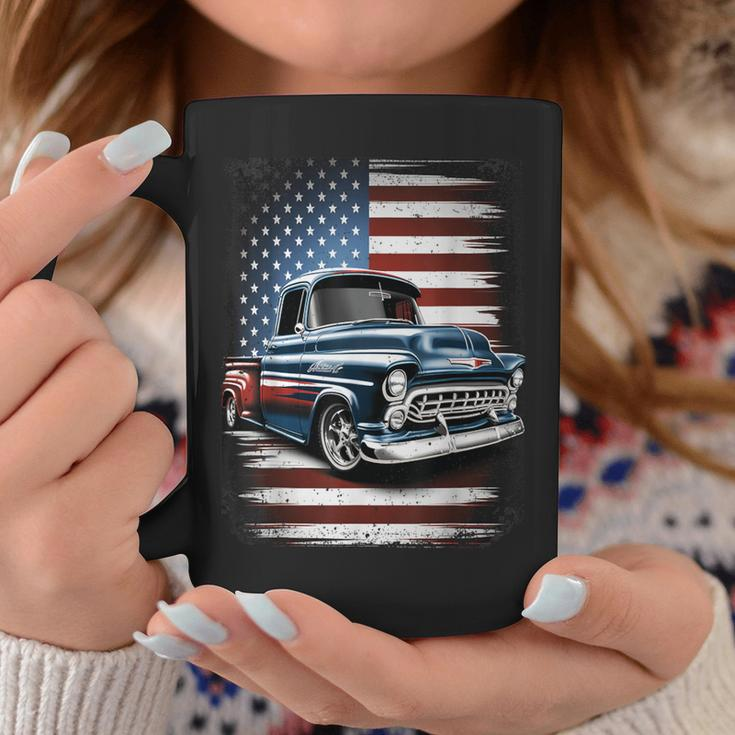 Classic Old Pickup Truck American Flag 4Th Of July Patriotic Coffee Mug Unique Gifts