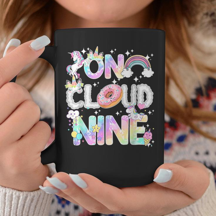 On Cloud Nine Unicorn Donut Birthday 9Th Birthday Coffee Mug Personalized Gifts