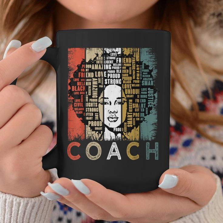 Coach Afro African American Black History Month Coffee Mug Funny Gifts