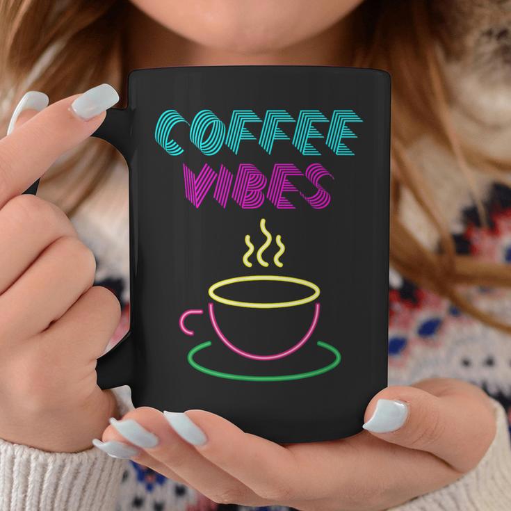 Coffee Vibes Groovy 80'S Eighties Retro Vintage Latte Cafe Coffee Mug Unique Gifts