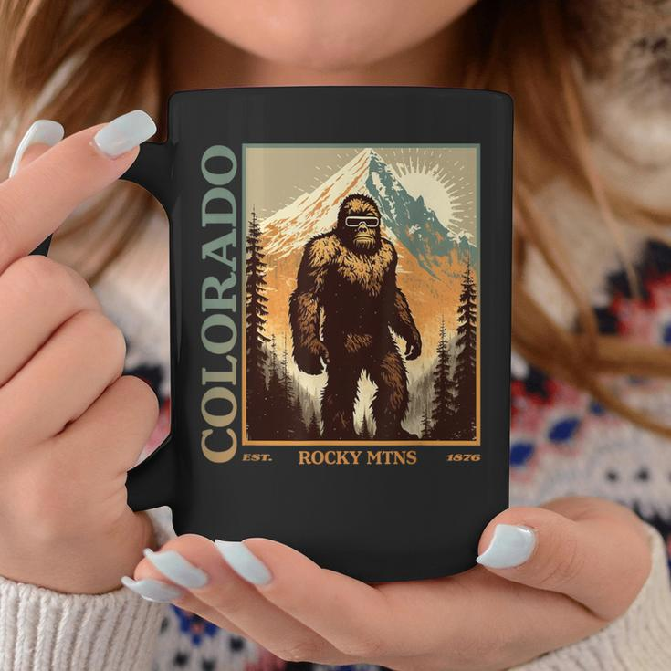 Colorado Mountain Bigfoot Retro Vintage 80S Sasquatch Coffee Mug Personalized Gifts