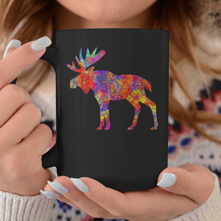 Colorful Canadian Moose Splatter Woodland Wildlife Coffee Mug Unique Gifts