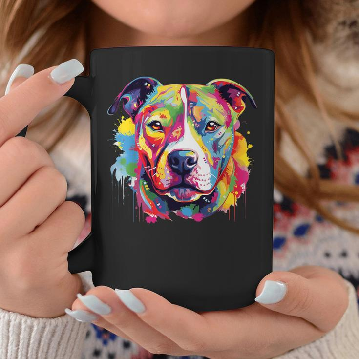 Colorful Pit-Bull Terrier Dog Love-R Dad Mom Boy Girl Coffee Mug Unique Gifts