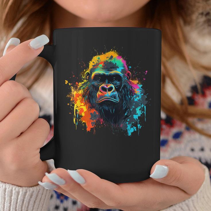 Cool Gorilla On Colorful Painted Gorilla Coffee Mug Unique Gifts