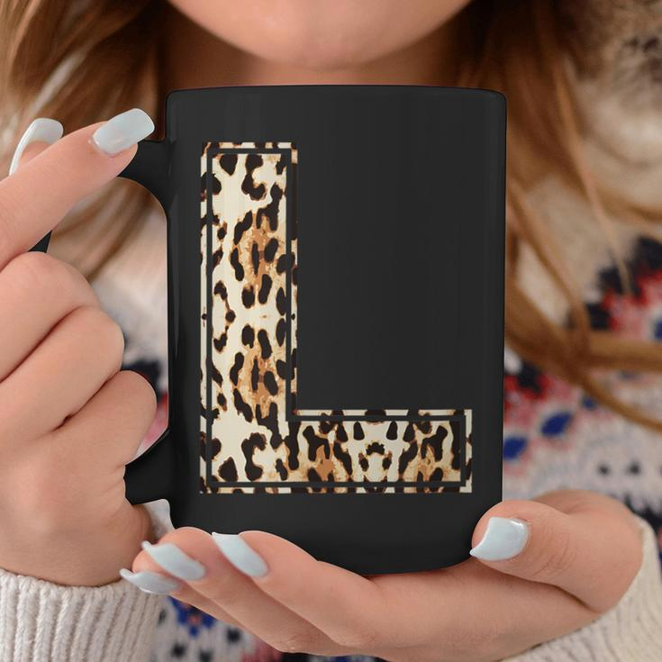 Cool Letter L Initial Name Leopard Cheetah Print Coffee Mug Unique Gifts