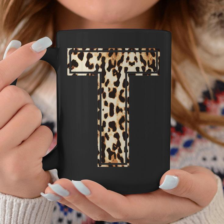 Cool LetterInitial Name Leopard Cheetah Print Coffee Mug Unique Gifts