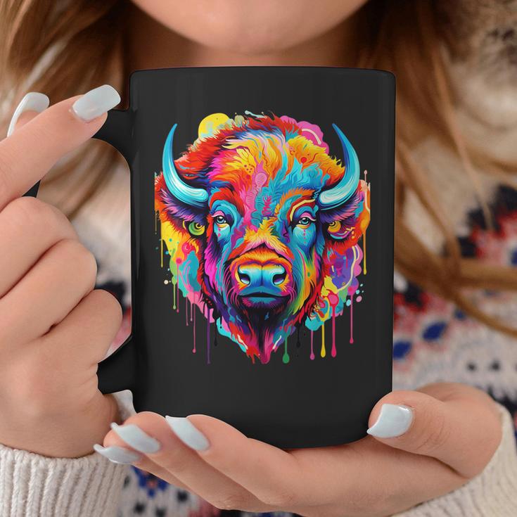 Cooles Bison-Kopf- Mit Hellen Farben Tassen Lustige Geschenke