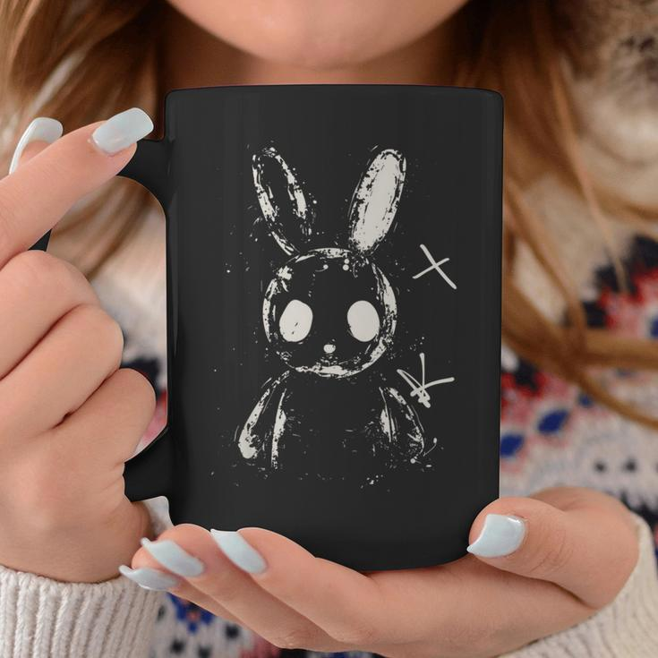 Creepy Cute Bunny Rabbit Alt Goth Grunge Horror Aesthetic Coffee Mug Unique Gifts