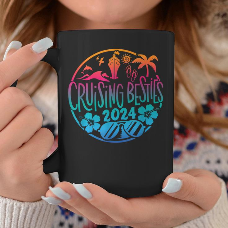Cruising Besties 2024 Friends Vacation Cruise Coffee Mug Personalized Gifts