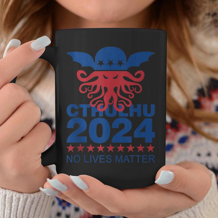 Cthulhu For President 2024 No Lives Matter Necronomicon Goth Coffee Mug Unique Gifts