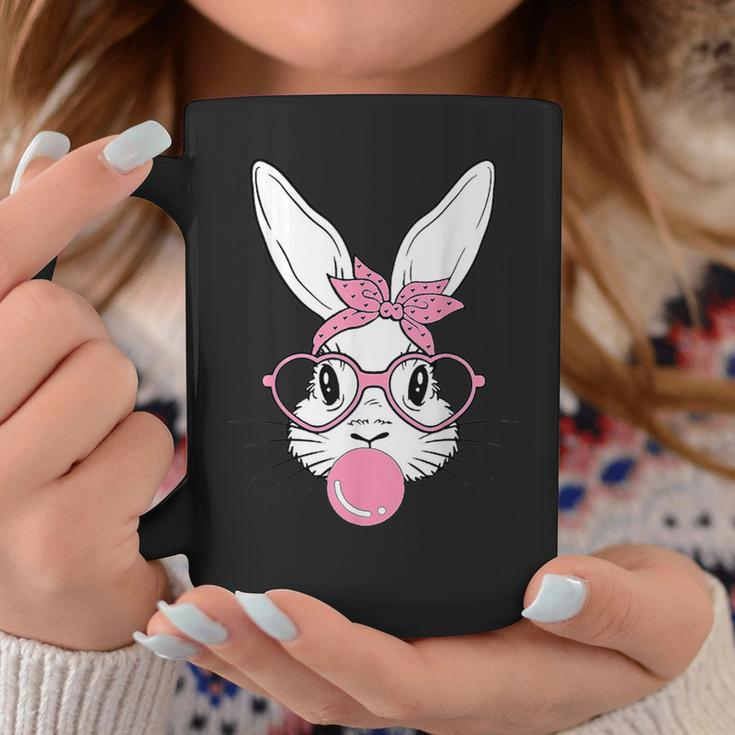 Cute Bunny Heart Glasses Bubblegum For Women Kids Easter Day Coffee Mug Unique Gifts