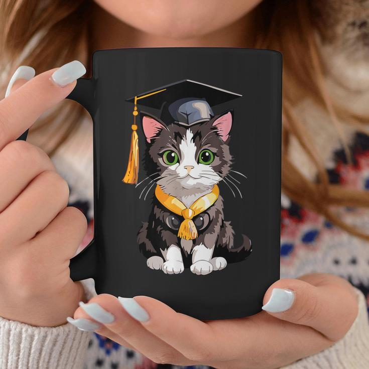 Cute Graduation Cat Colorful Kitty Kitten Grad Celebration Coffee Mug Personalized Gifts