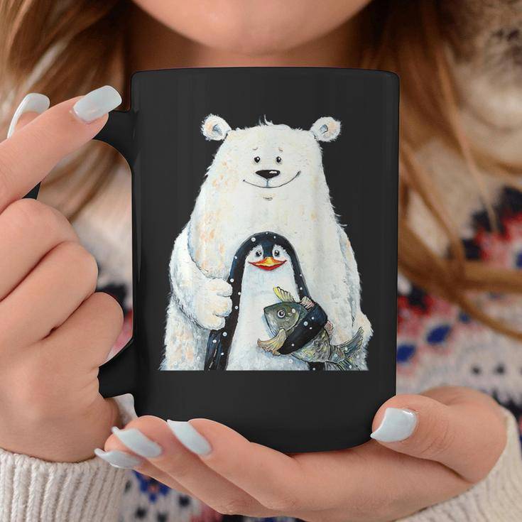 Cute Polar Bear And Penguin Bird Fish Lovers Animal Friends Coffee Mug Personalized Gifts