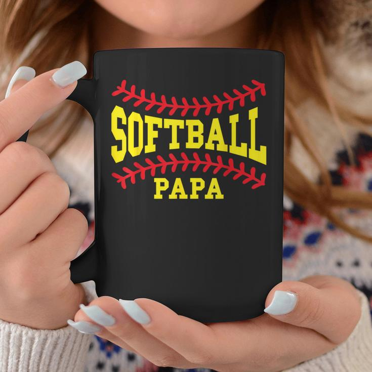 Cute Softball Papa Laces Matching Grandpa Father's Day Coffee Mug Unique Gifts
