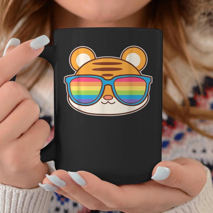 Cute Tiger Pride Flag Rainbow Sunglasses Lgbtq Coffee Mug Unique Gifts