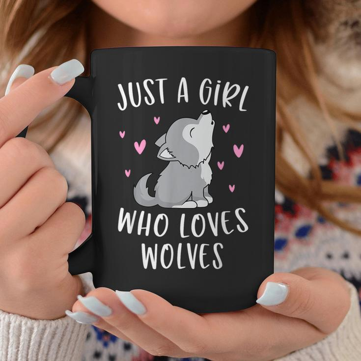 Cute Wolf For Girls Just A Girl Who Loves Wolves Coffee Mug Unique Gifts