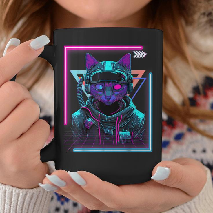 Cyberpunk Cat Kitty Punker Futuristic Cyber Punk Tassen Lustige Geschenke