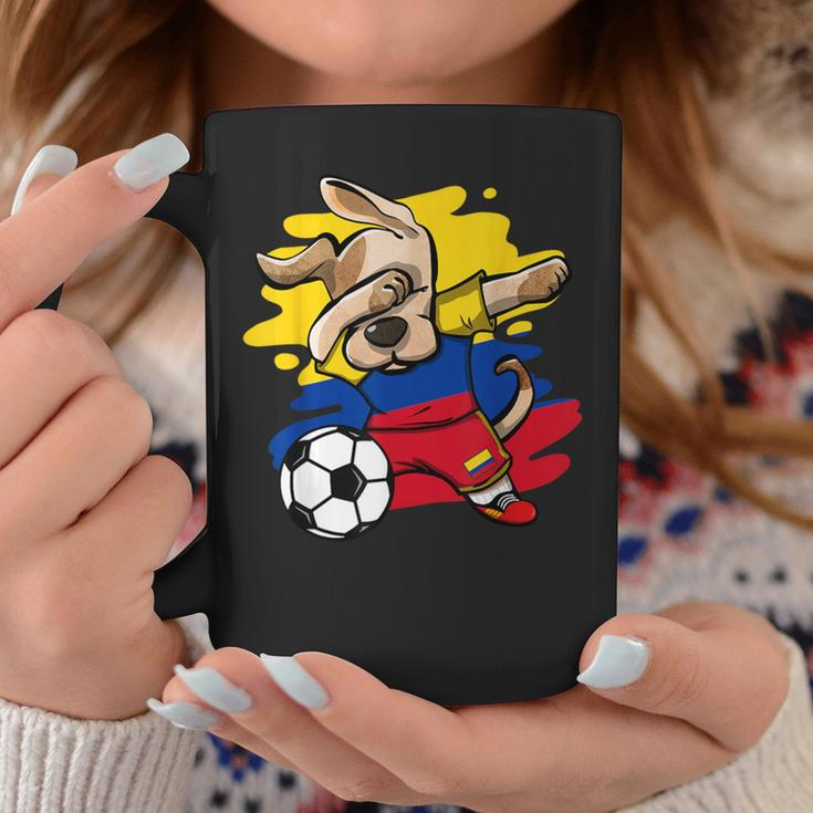 Dab Dog Colombia Soccer Fans Jersey Colombian Flag Football Coffee Mug Unique Gifts