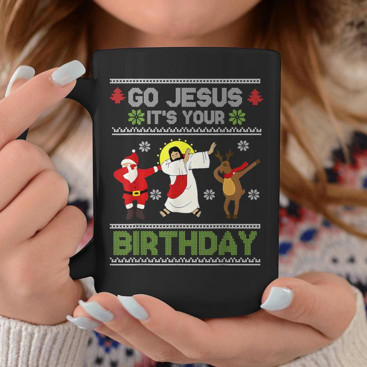 Dabbing Go Jesus It's Your Birthday Ugly Christmas Christian Coffee Mug Funny Gifts