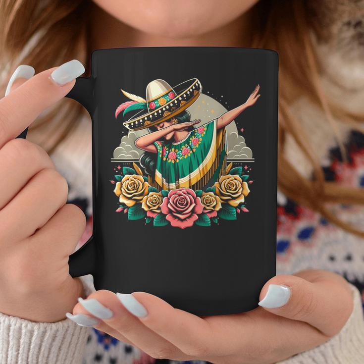 Dabbing Mexican Poncho Cinco De Mayo Girl Sombrero Dab Coffee Mug Unique Gifts