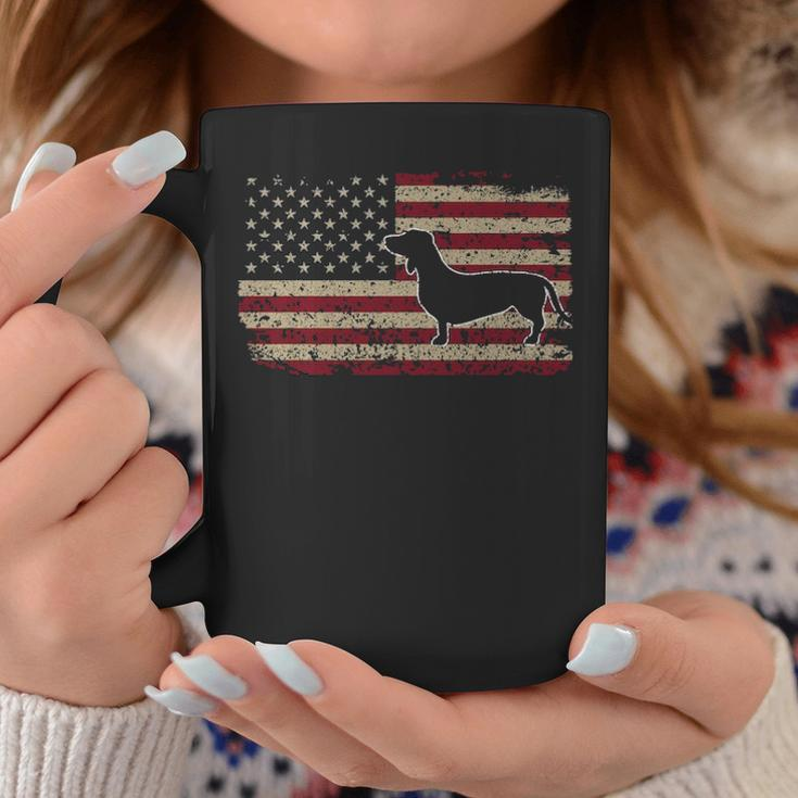 Dachshund America Flag Patriotic Weiner Dog Coffee Mug Unique Gifts