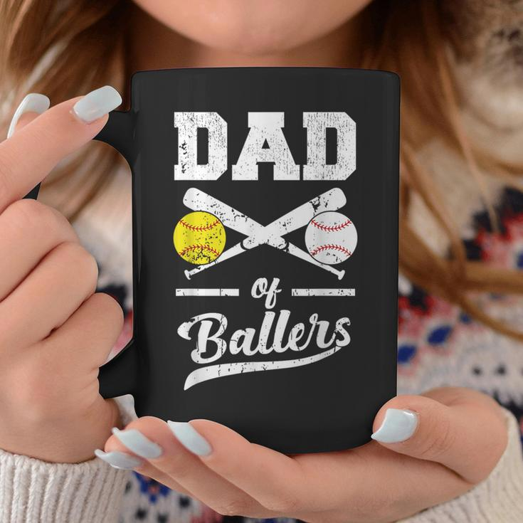 Dad Of Ballers Dad Of Baseball And Softball Player For Dad Coffee Mug Funny Gifts