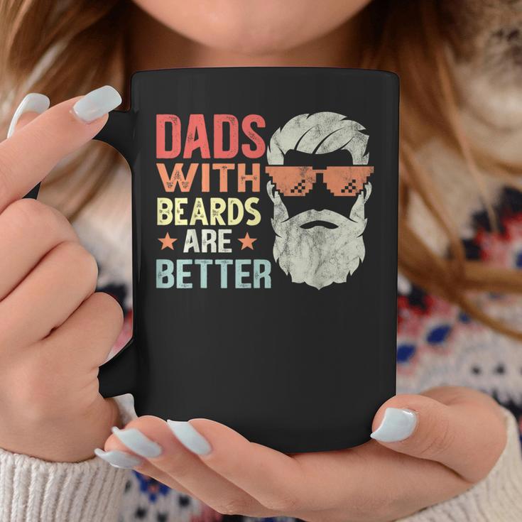 Dad With Beards Are Better Retro Father's Day Bearded Daddy Coffee Mug Unique Gifts