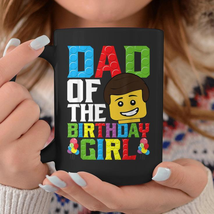 Dad Of The Birthday Girl Building Blocks Master Builder Coffee Mug Funny Gifts