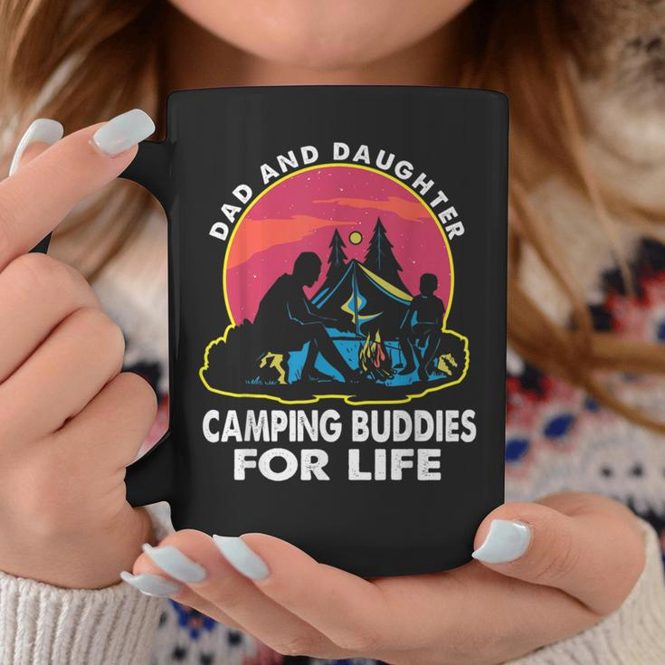 Dad And Daughter Camping Buddies For Life Retro Fathers Day Coffee Mug Unique Gifts