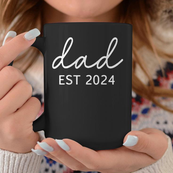 Dad Est 2024 Promoted To Daddy Baby Expect First Fathers Day Coffee Mug Personalized Gifts