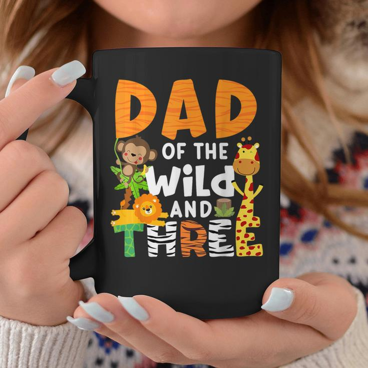 Dad Of The Wild And 3 Three Jungle Zoo Theme Birthday Safari Coffee Mug Funny Gifts