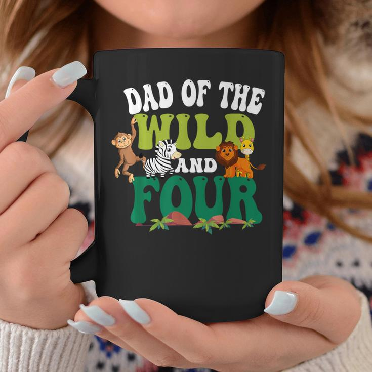 Dad Of The Wild And Four Zoo Birthday 4 Safari 4Th Bday Coffee Mug Unique Gifts