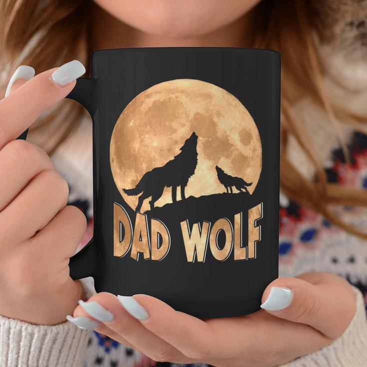 Dad Wolf Happy Father's Day Matching Wolf Lover Coffee Mug Unique Gifts