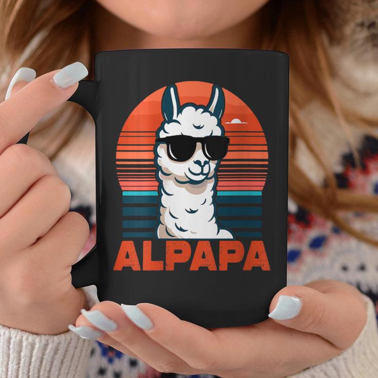 Damen Alpapaatertag Bester Papa Alpaka Alpapa Mit Sonnenbrille Mit-Ausschnitt Tassen Lustige Geschenke