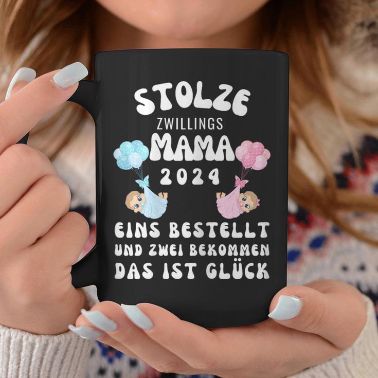 Damen Mamaon Zwillingen 2024 Spruch Stolze Zwillingsmama 2024 Tassen Lustige Geschenke