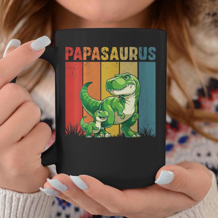 Damen Papasaurusatertag Bester Papa T-Rex Papa Mit-Ausschnitt Tassen Lustige Geschenke