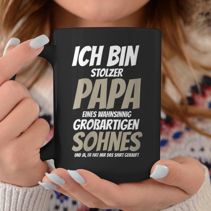 Damenatertag Stolzer-Papa -Om Großartigen Sohn Bekommen Mit-Ausschnitt Tassen Lustige Geschenke