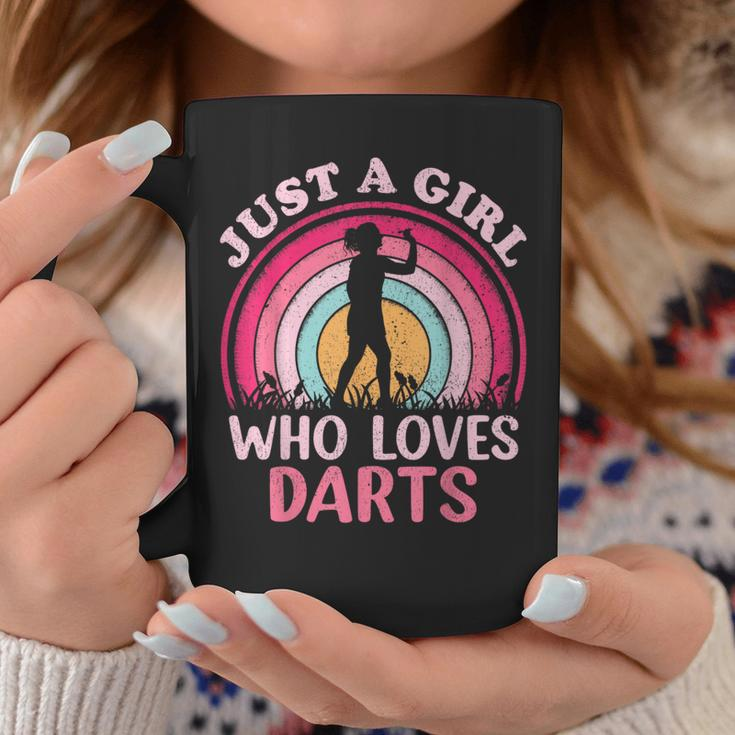 Dart Player Vintage Retro Just A Girl Who Loves Darts Coffee Mug Unique Gifts
