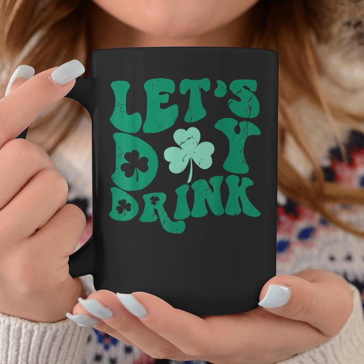 Lets Day Drink Groovy Vintage St Patrick's Day Women's Lucky Coffee Mug Unique Gifts