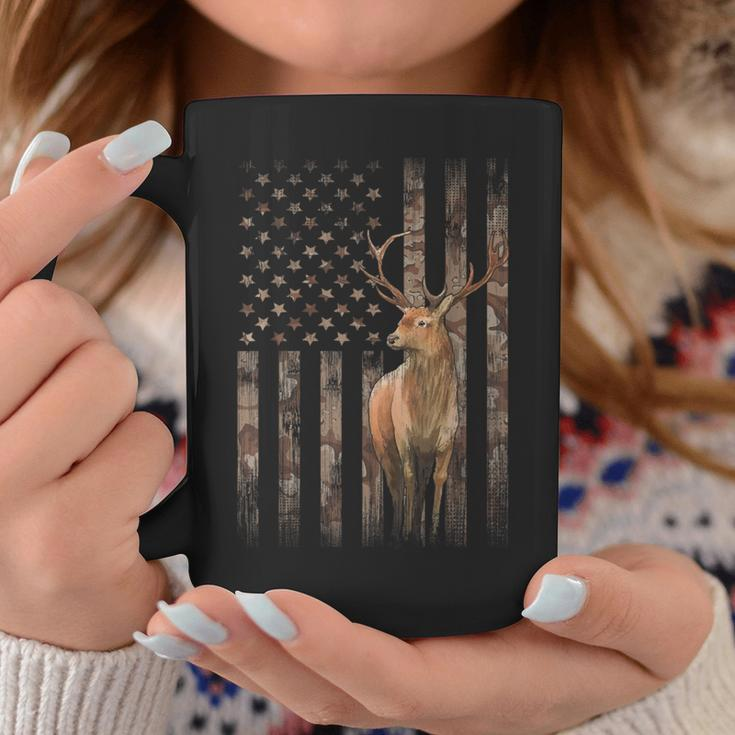 Deer Hunting Whitetails Hunter Dad Camouflage American Flag Coffee Mug Unique Gifts
