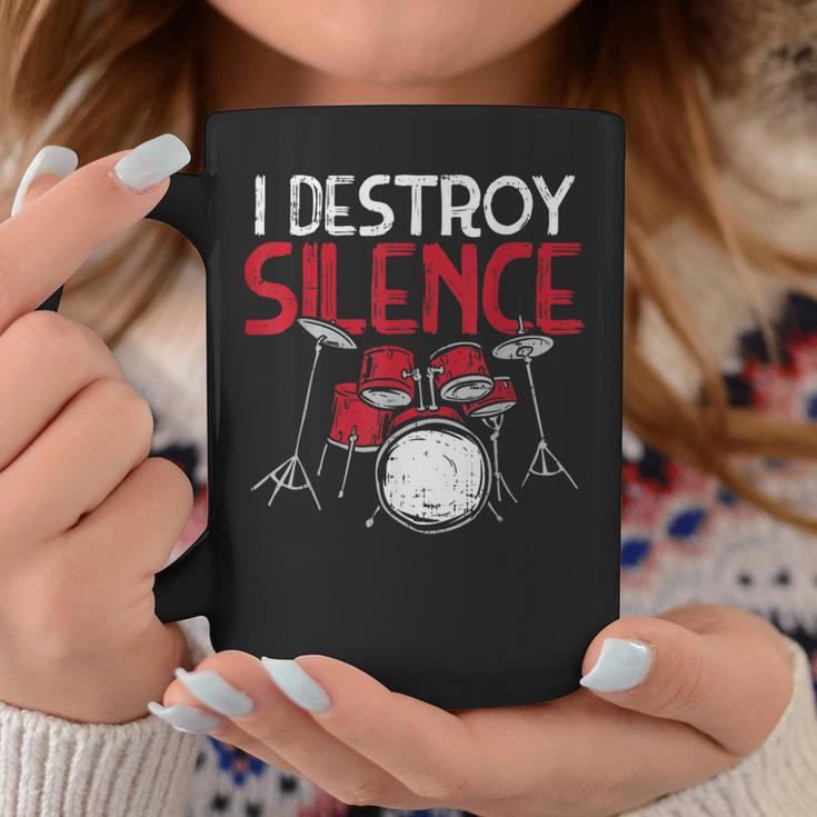 I Destroy Silence Drums Drumming Drummer Percussionist Coffee Mug Unique Gifts