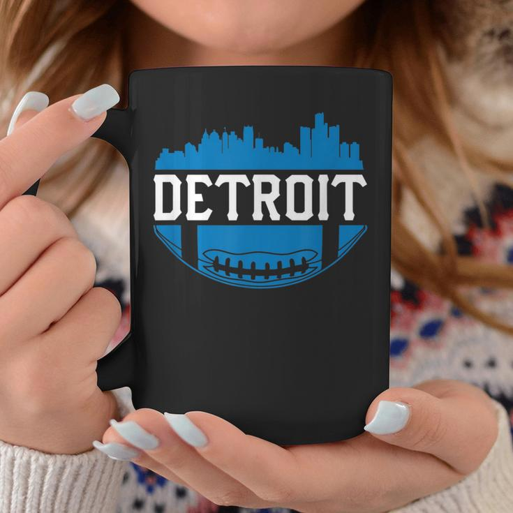 Detroit Football Vintage Michigan Skyline Retro Lion Coffee Mug Unique Gifts