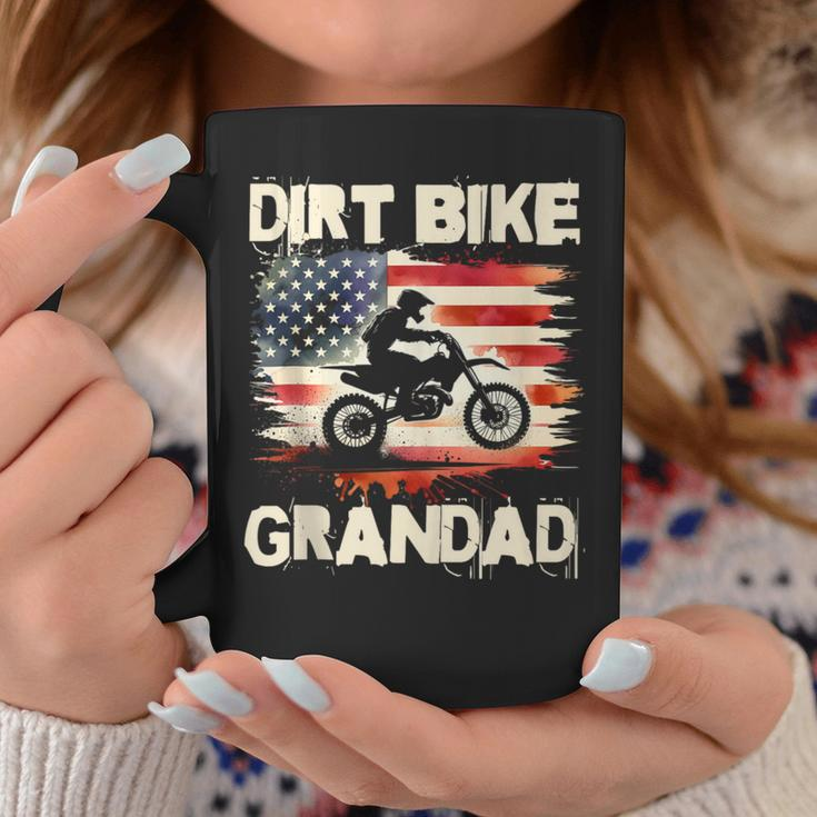 Dirt Bike Grandad Vintage American Flag Motorbike Coffee Mug Unique Gifts