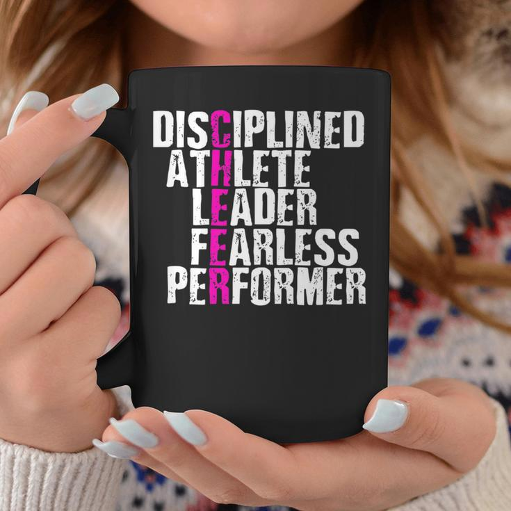 Disciplined Athlete Leader Fearless Performer Cheerleading Coffee Mug Unique Gifts