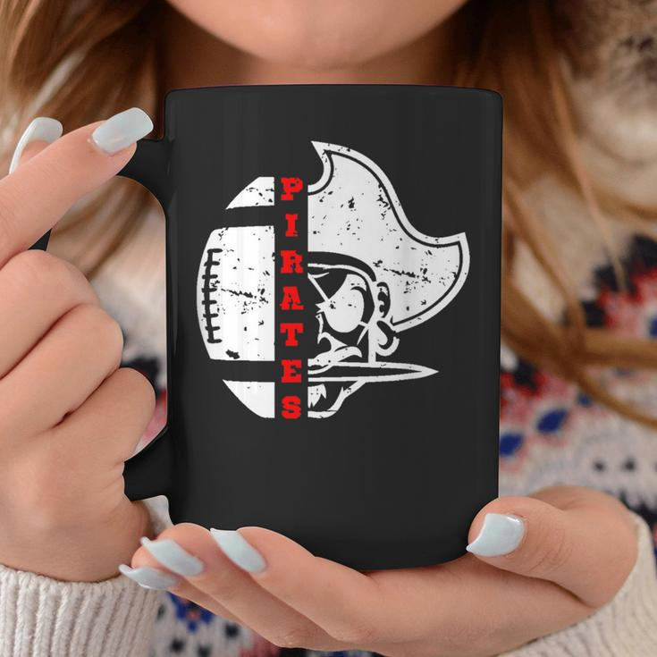 Distressed White Lcp Go Pirates With Football And Patch Coffee Mug Unique Gifts